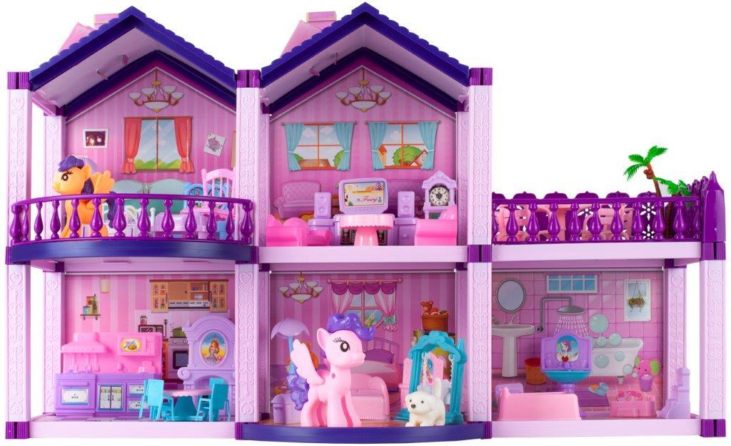 Domeček pro panenky a poníky růžový PONY FANTASY