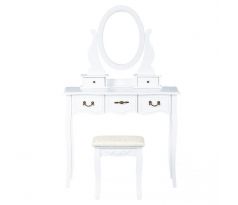 toaletní stolek Gooodhome W-HY-100 s taburetem a zrcadlem - 90cm