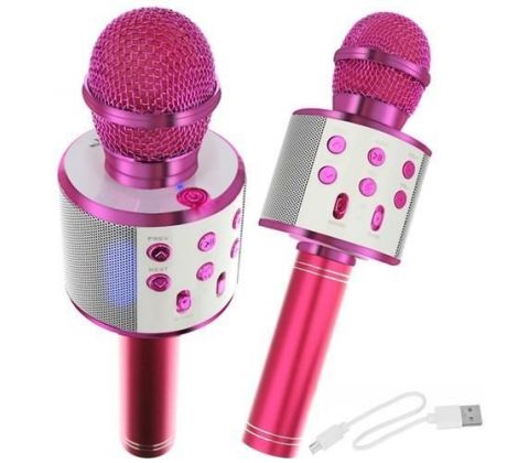 ISO 9003 Mikrofon Karaoke s reproduktorem růžový