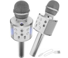 ISO 8997 Mikrofon Karaoke s reproduktorem stříbrný