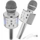 ISO 8997 Mikrofon Karaoke s reproduktorem stříbrný