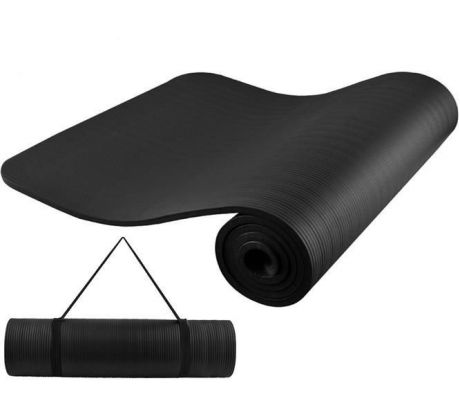 Fitness podložka na cvičení - ISO černá - hrubá 1cm