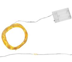 ISO 7266 Světelný řetěz na baterie 100 LED teplá bílá 10m