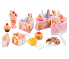 Dětský plastový narozeninový dort 75 dílů, růžový, 4504