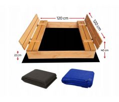 IMPREGNOVANÉ Pískoviště s lavičkami Sun Wood 120x120x20 +DÁRKY