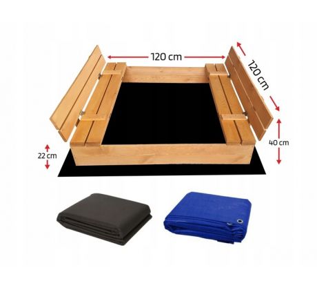 IMPREGNOVANÉ Pískoviště s lavičkami Sun Wood 120x120x20 +DÁRKY