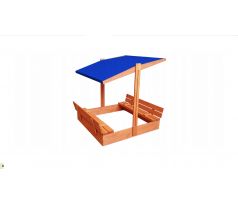 IMPREGNOVANÉ Pískoviště s lavičkami Sun Wood 120x120x20 STŘÍŠKA MODRÁ + DÁRKY
