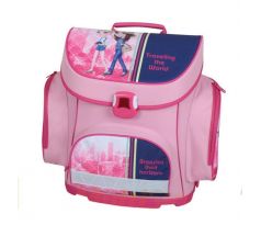 Ergonomický školní batoh-ANATOMICKÁ taška RŮŽOVÁ