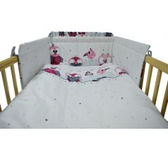 Povlečení do dětské postýlky Primo - 120x90cm SOVIČKY BRÝLE RŮŽOVÉ
